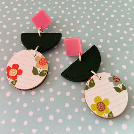 Spring flower layer earrings