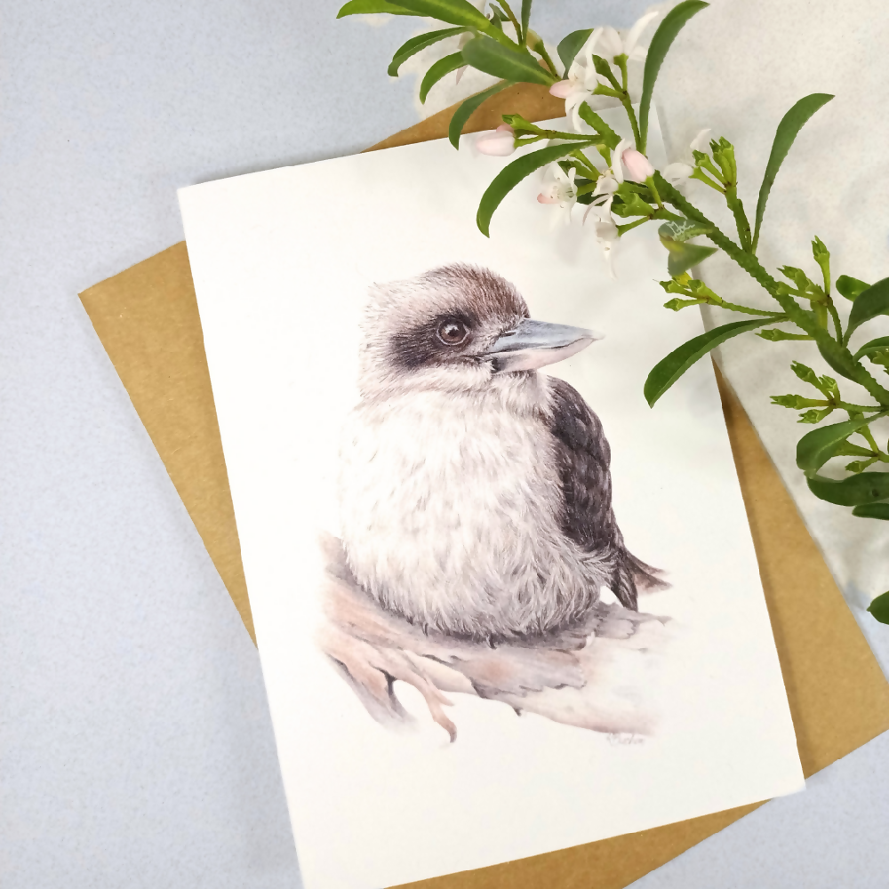 Australian-artist-greeting-card-kookaburra-front