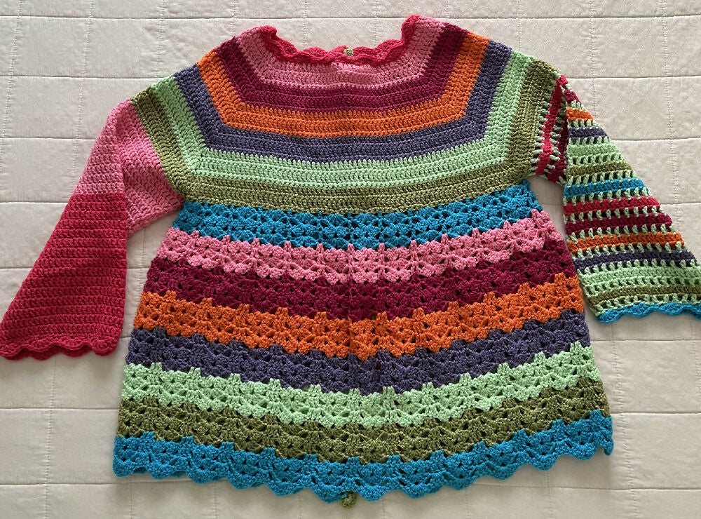 Crochet Girl’s Flower Cardigan