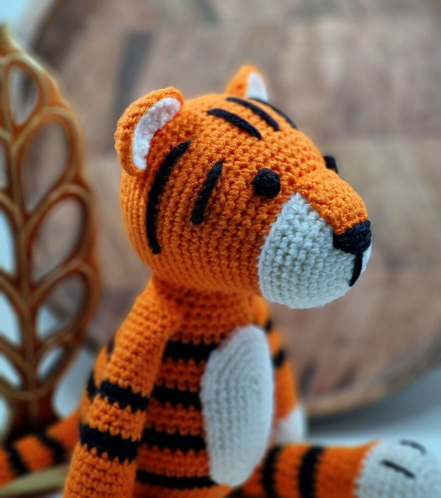 Handmade crochet tiger plush toy