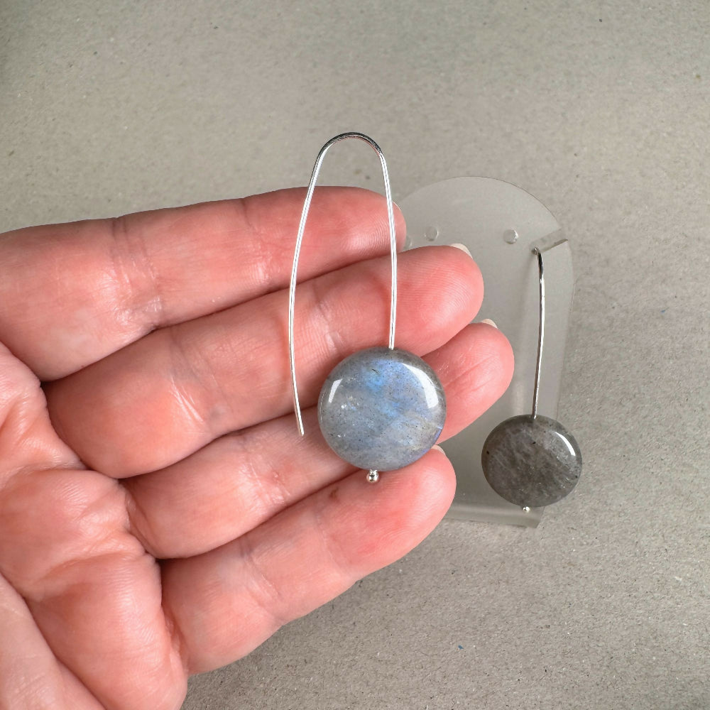 Labradorite earrings on hand