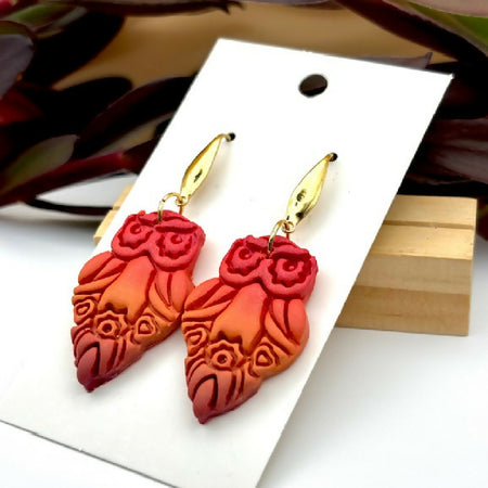 Ombre Owl Earrings – Handcrafted Intricate Artisan Jewelry