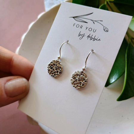 Fine silver earrings- heart