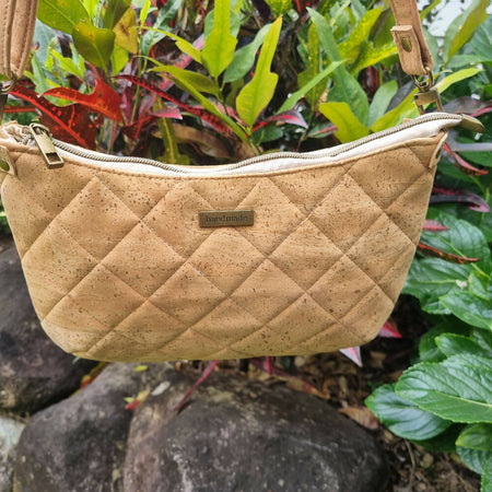 Cork Crossbody - Quilted Natural