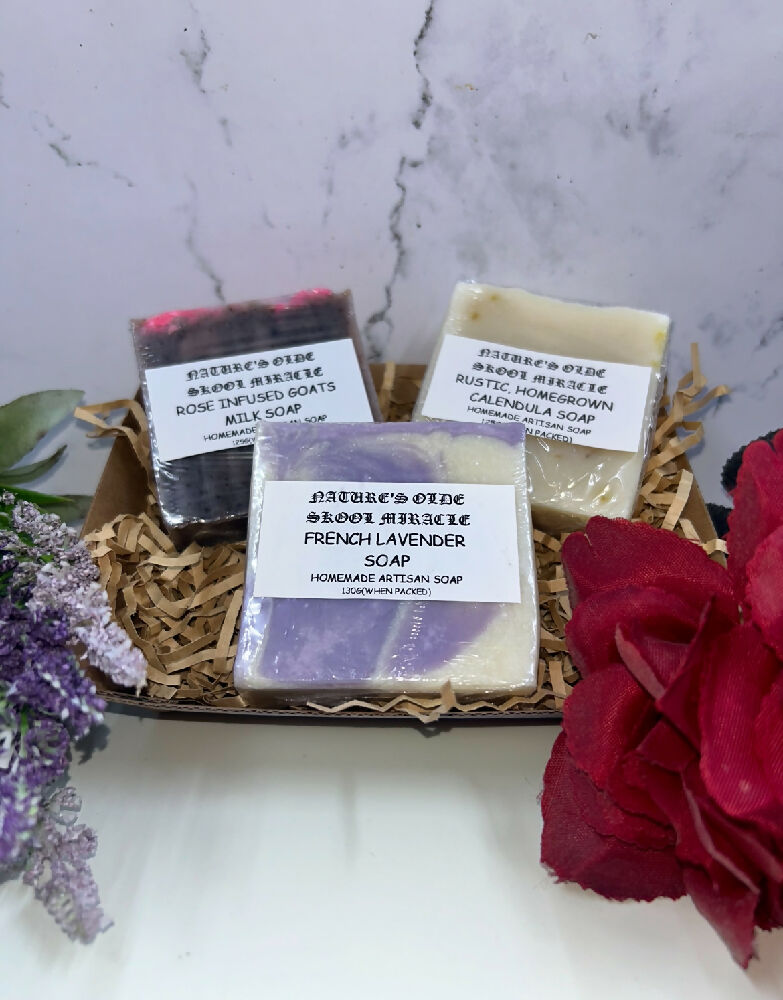 Flower infused soap gift pack