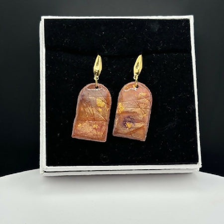 Amber Metallic Texture Earrings