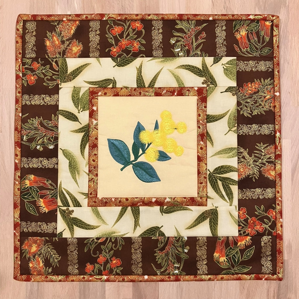 handmade Australian native quilted - wattle