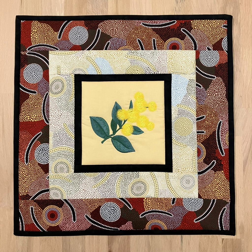 handmade Australian native quilted - wattle