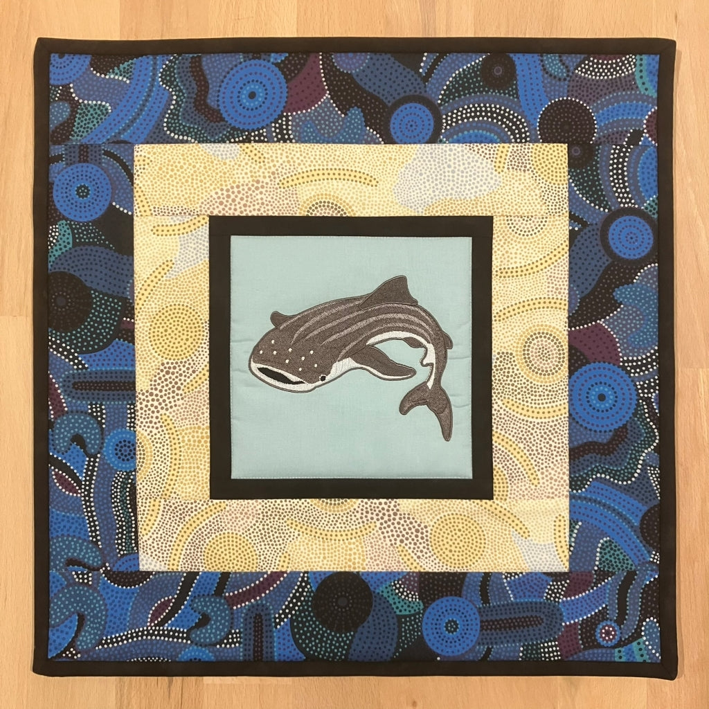 handmade Australian native quilted - whale shark & humpback whale