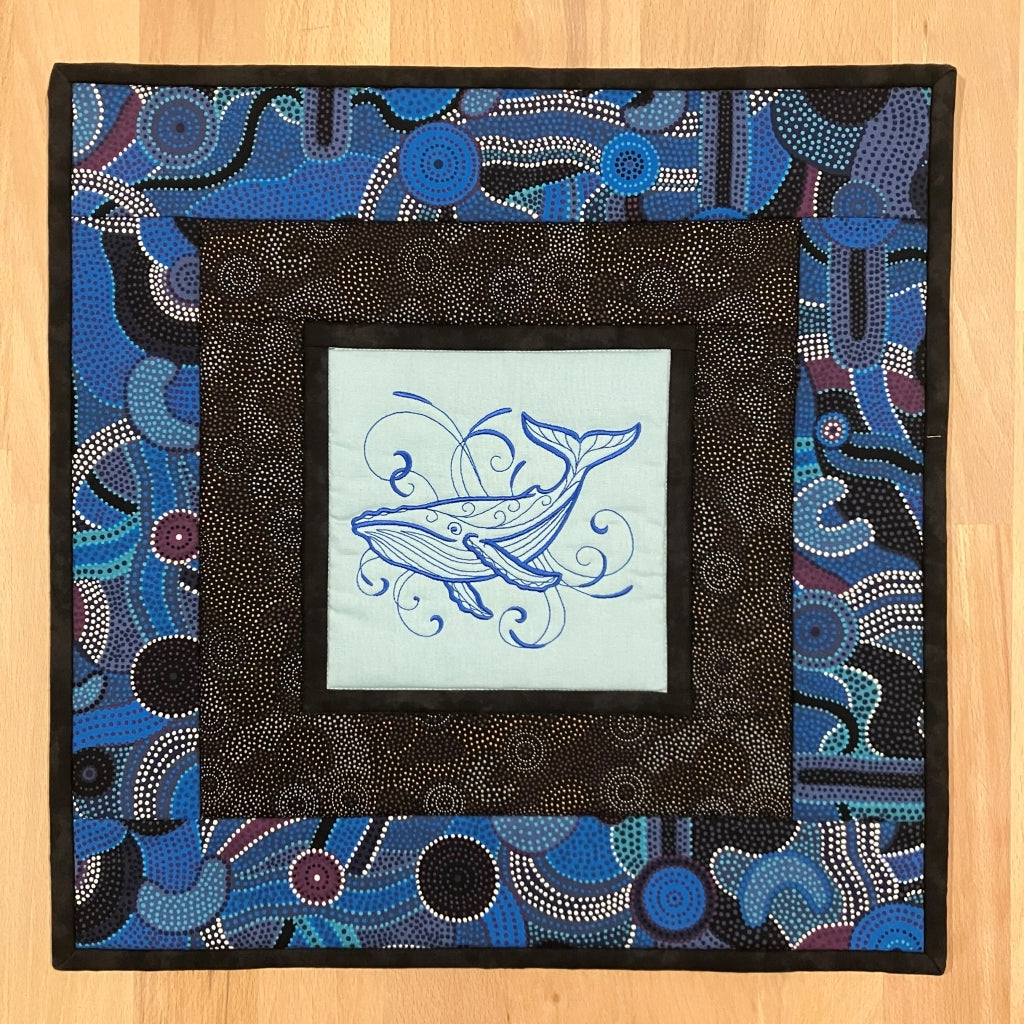 handmade Australian native quilted - whale shark & humpback whale