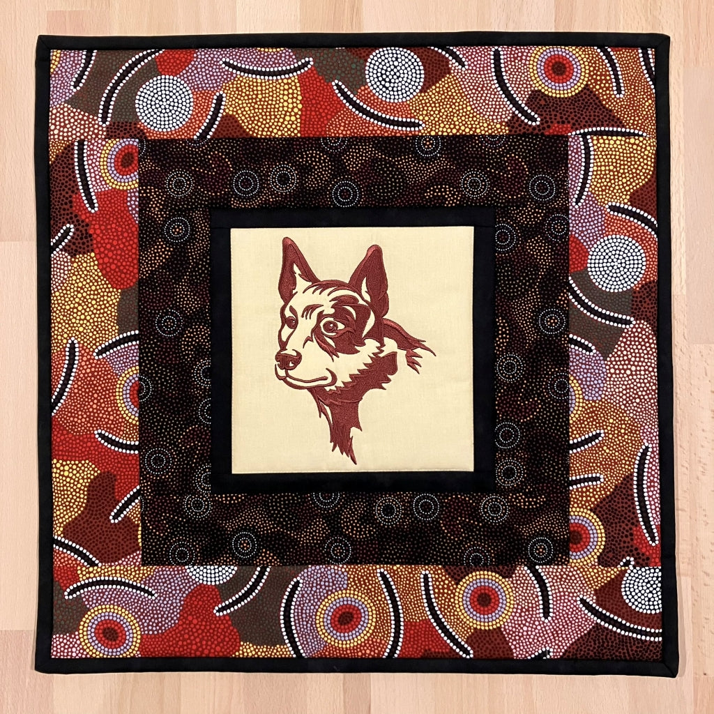 handmade Australian native quilted - red dog