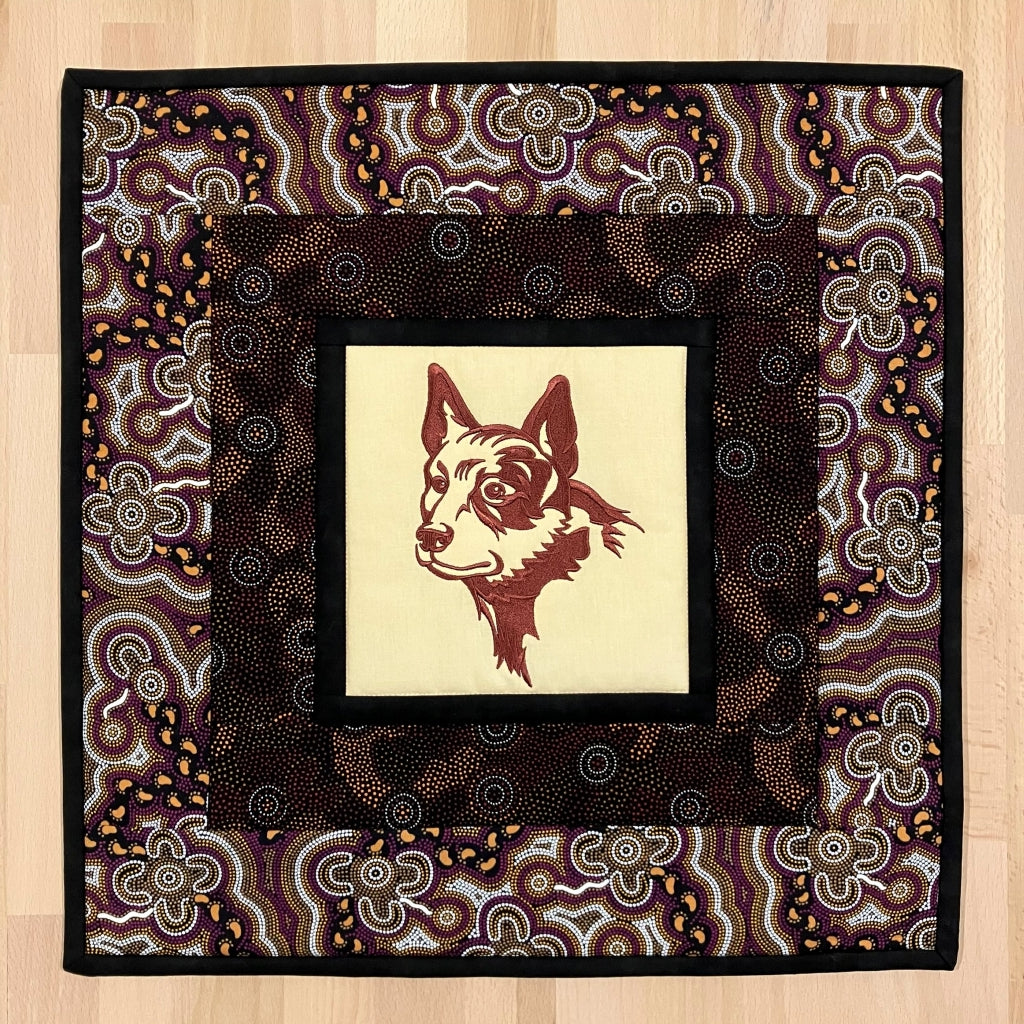handmade Australian native quilted - red dog