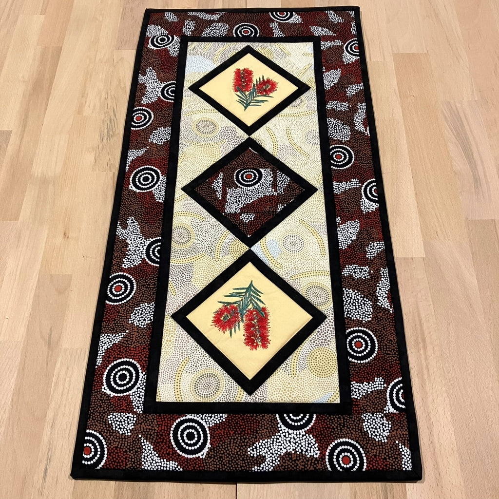 handmade Australian native quilted - bottlebrush