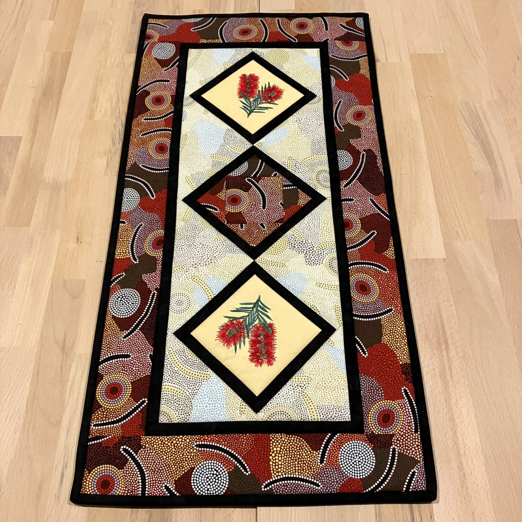 handmade Australian native quilted - bottlebrush