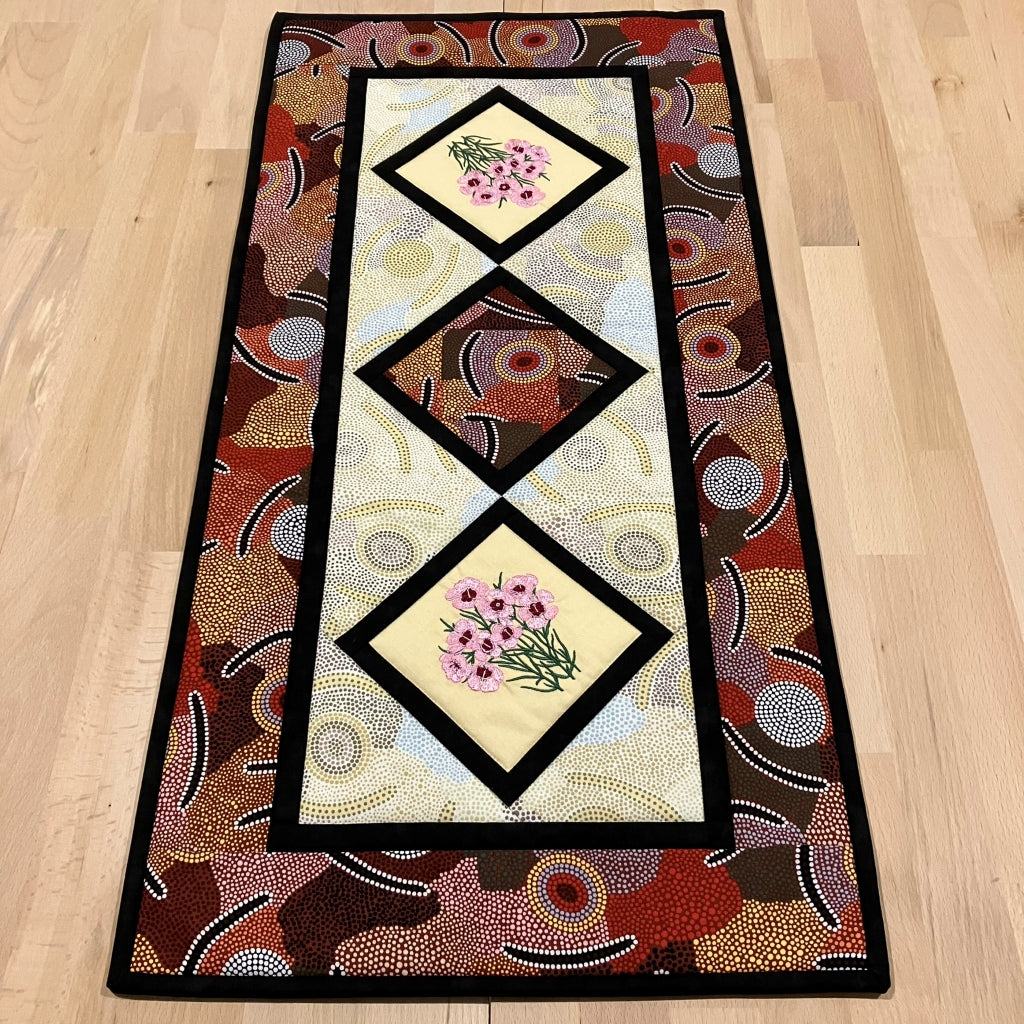 handmade Australian native quilted - geraldton wax (pink)