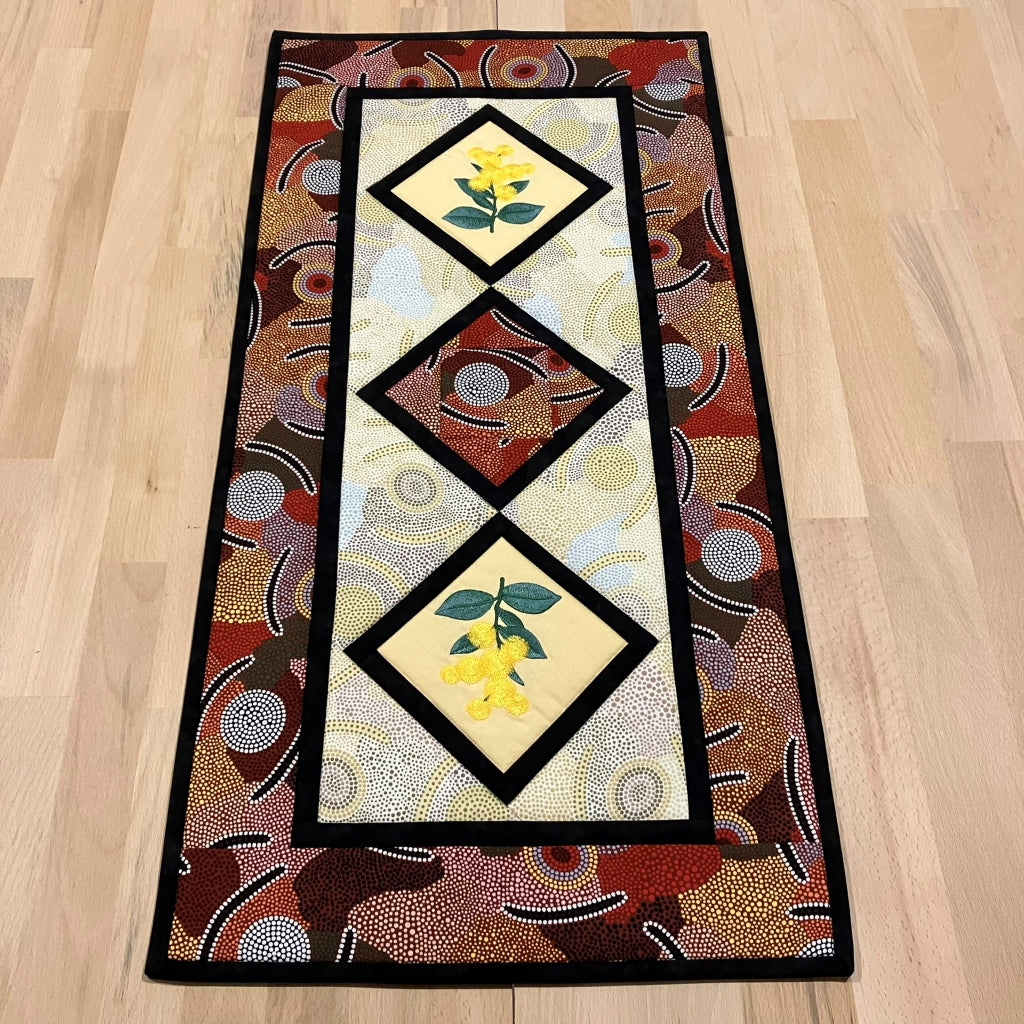 handmade Australian native quilted - wattle