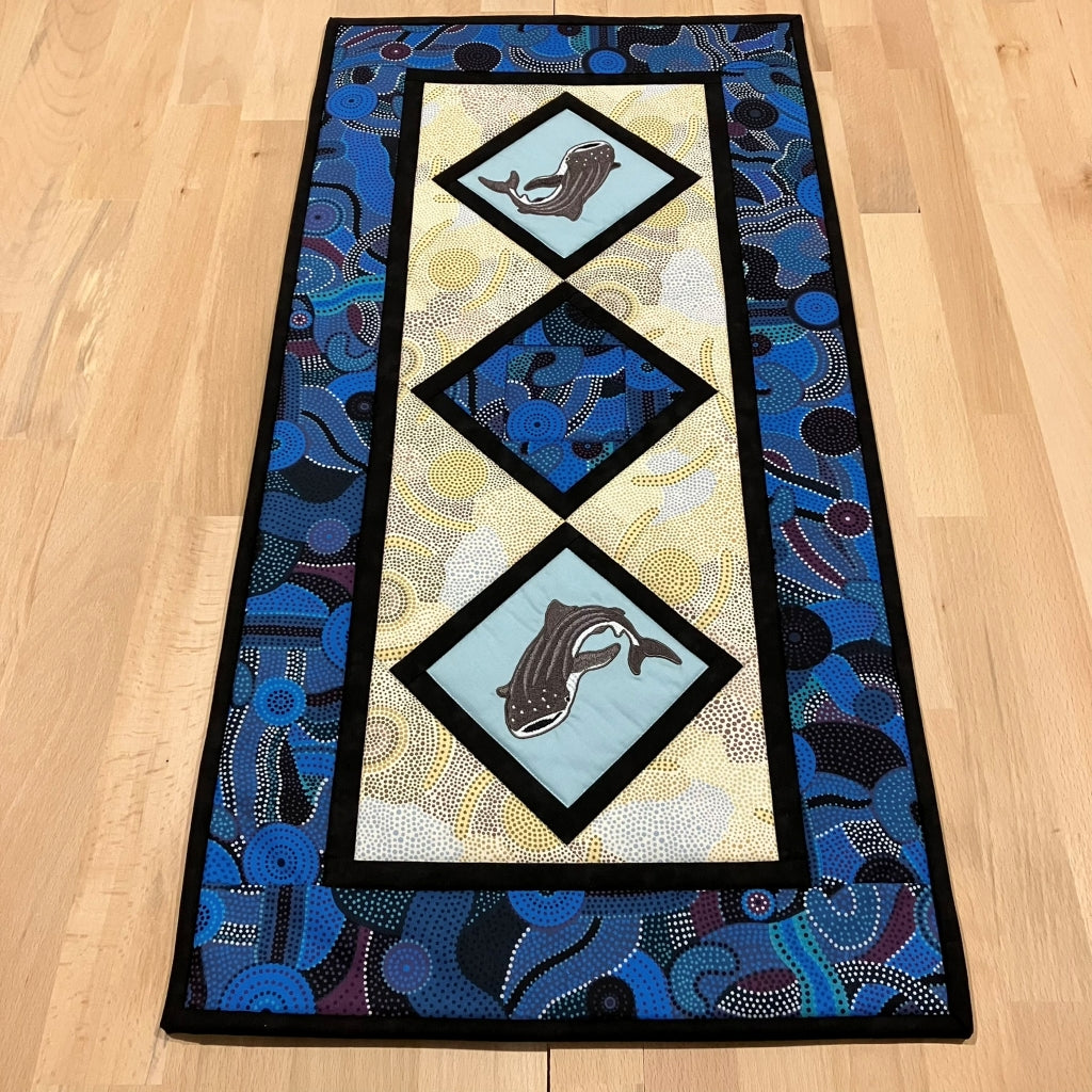 handmade Australian native quilted - whale shark & humpback whale