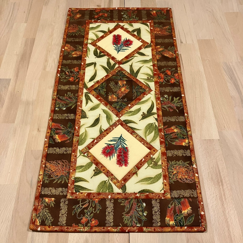 handmade Australian native quilted - bottlebrush