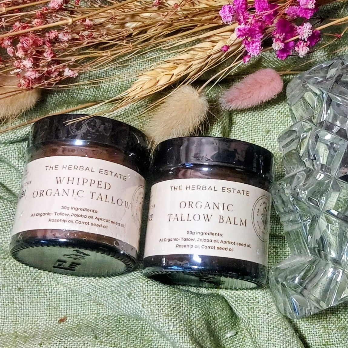 Combo Organic Tallow Balm 50g plus Organic Whipped Tallow 30g