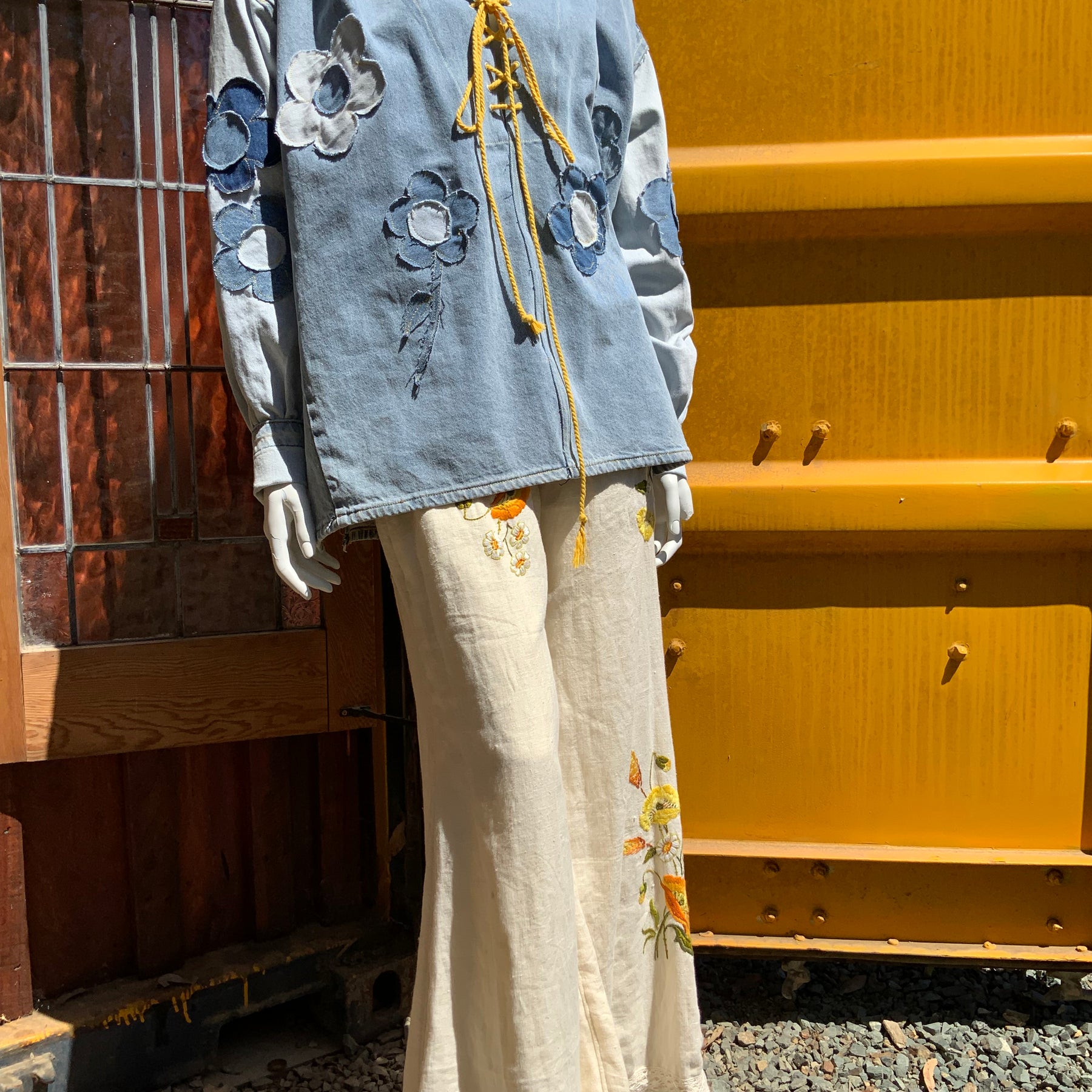 "Daisy Dreaming" Upcycled Denim Blouse