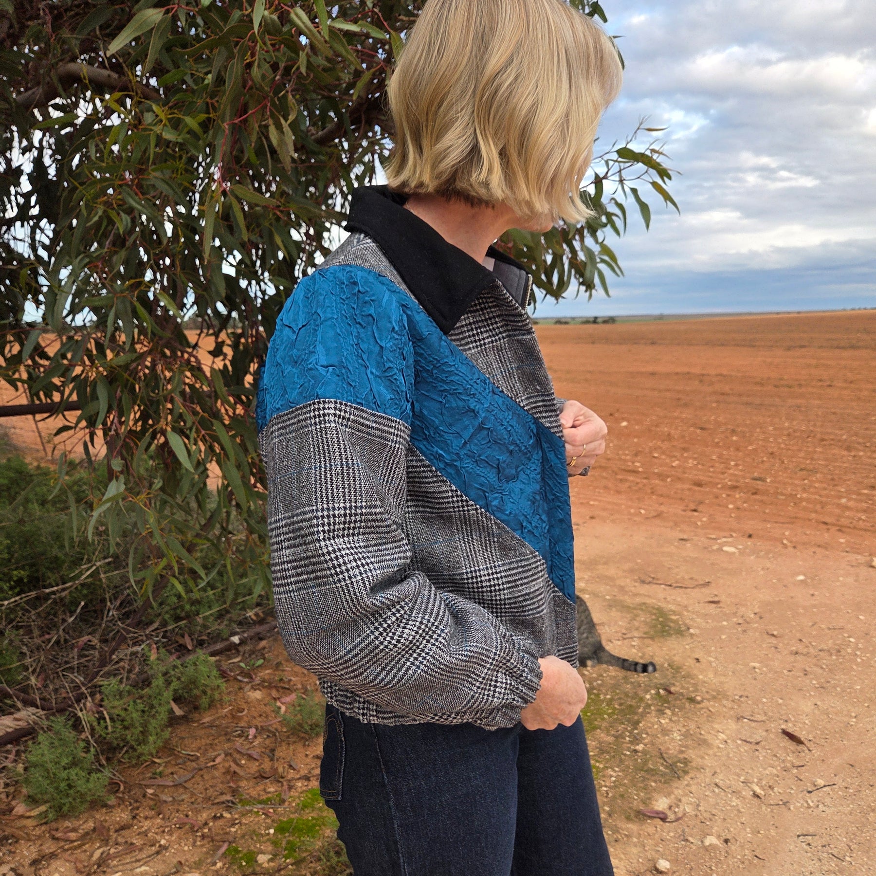 Blue Lagoon - Retro Bomber jacket - S/M