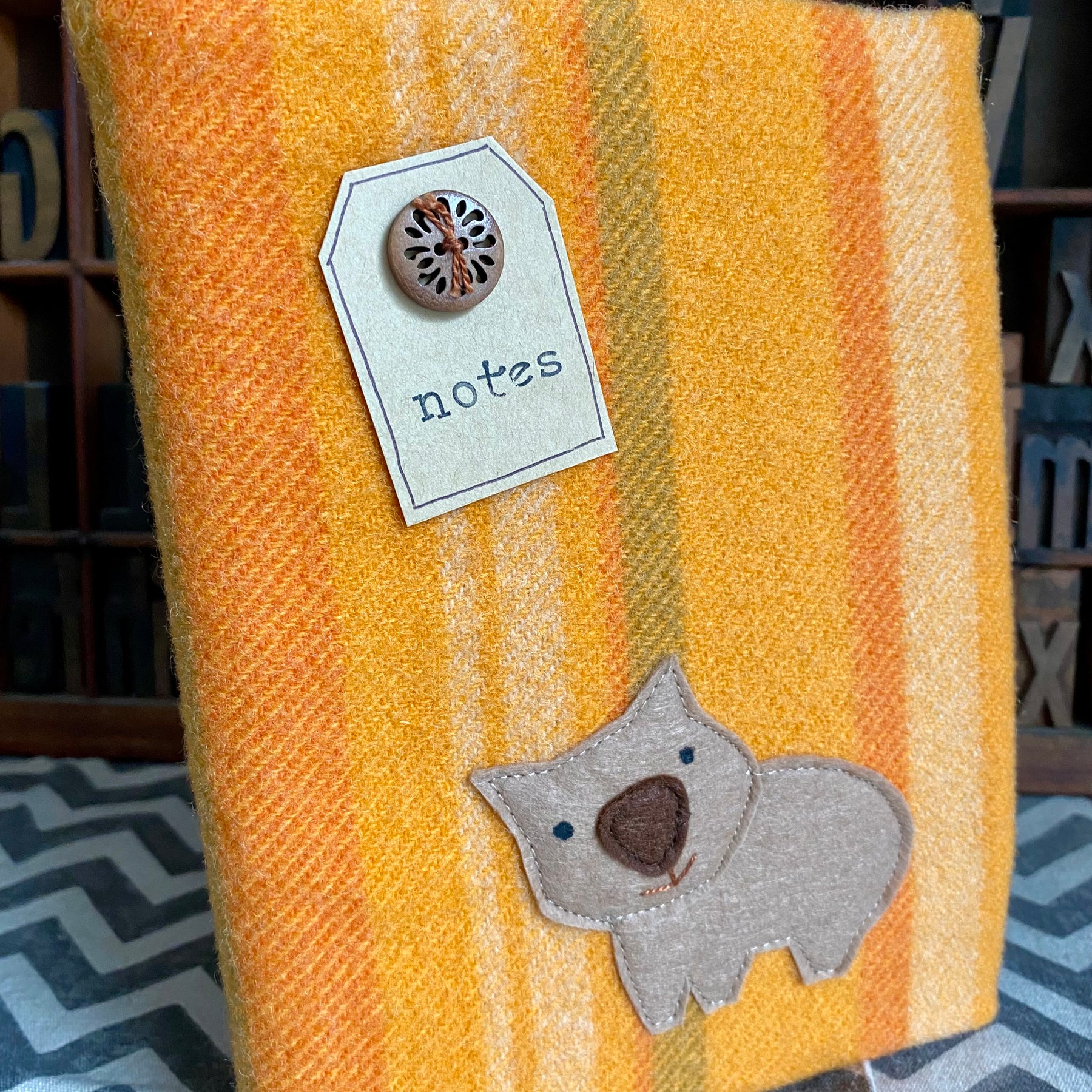 A5 Upcycled Notebook Wombat - Orange