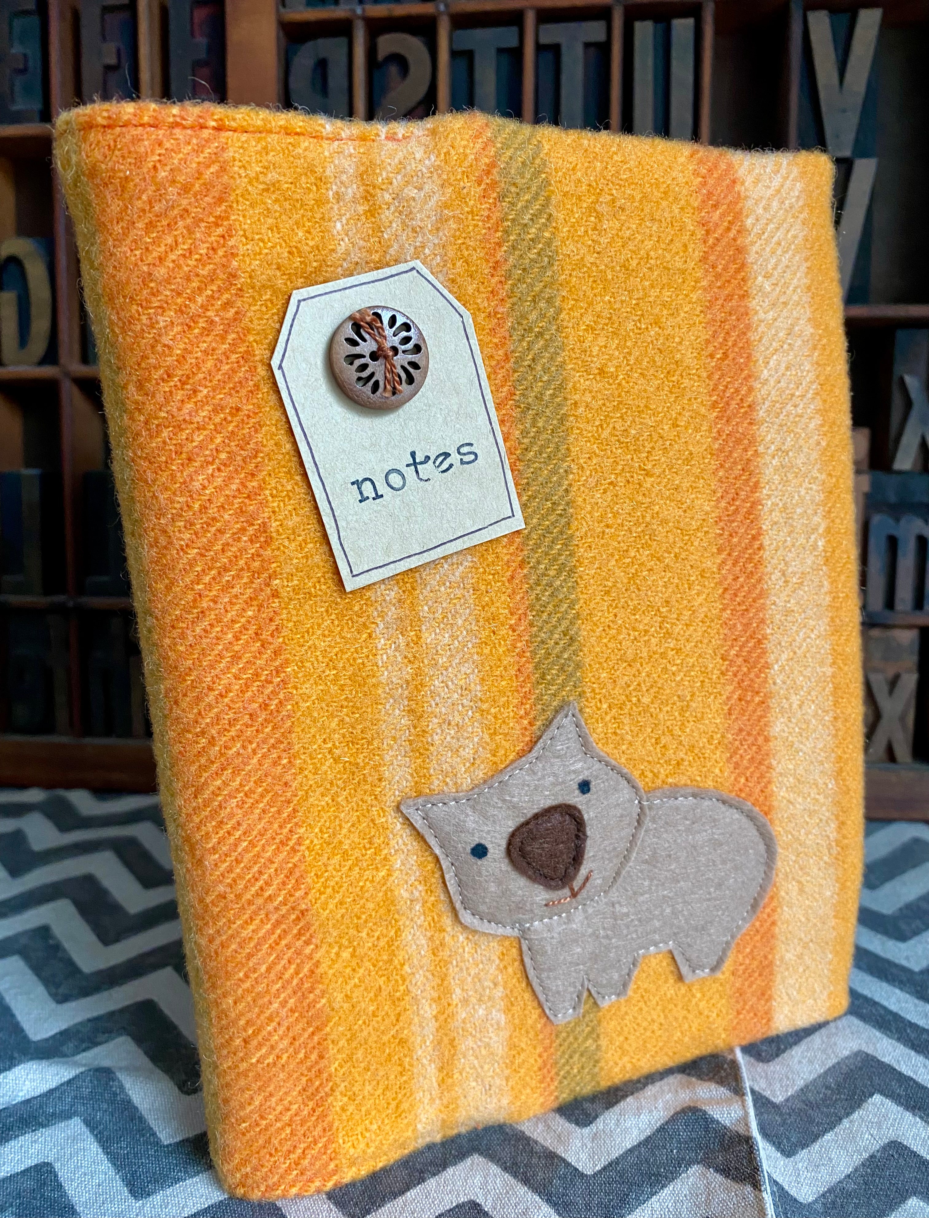 A5 Upcycled Notebook Wombat - Orange