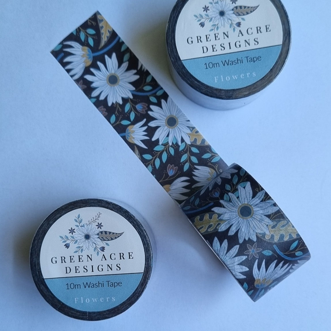 Beachside Floral Daisy Leaf Washi Tape