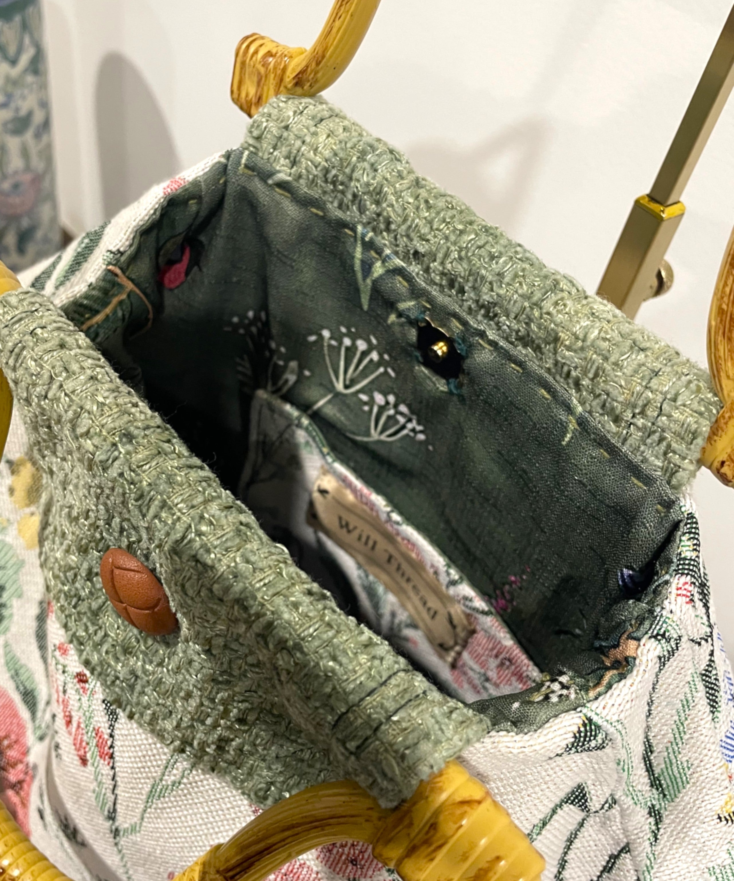 Upcycled Floral Tapestry Handbag - Handmade