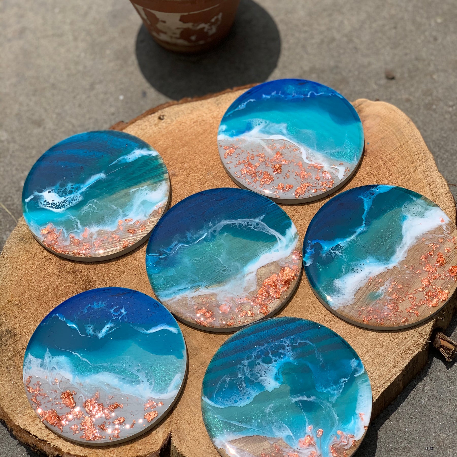 Coasters | coastal love | beach beauty | resin coasters | oceans | gift for her | gift ideas