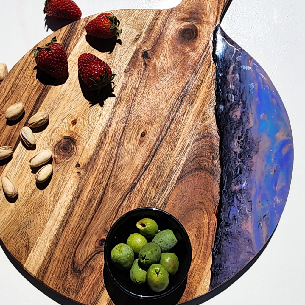 Charcuterie Resin Board - "Mountain Sunset"