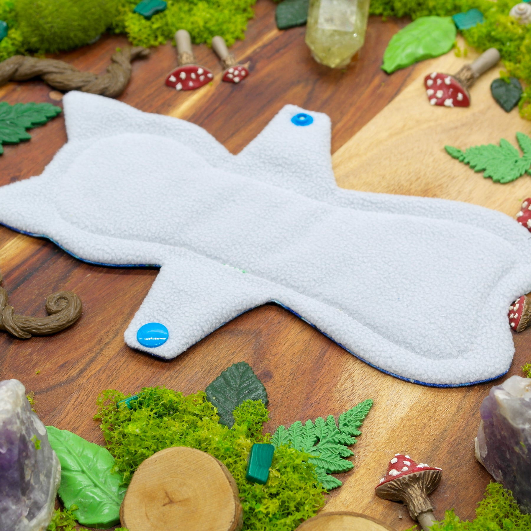 Eco-friendly menstrual reusable cloth pad 8" moderate - Blue