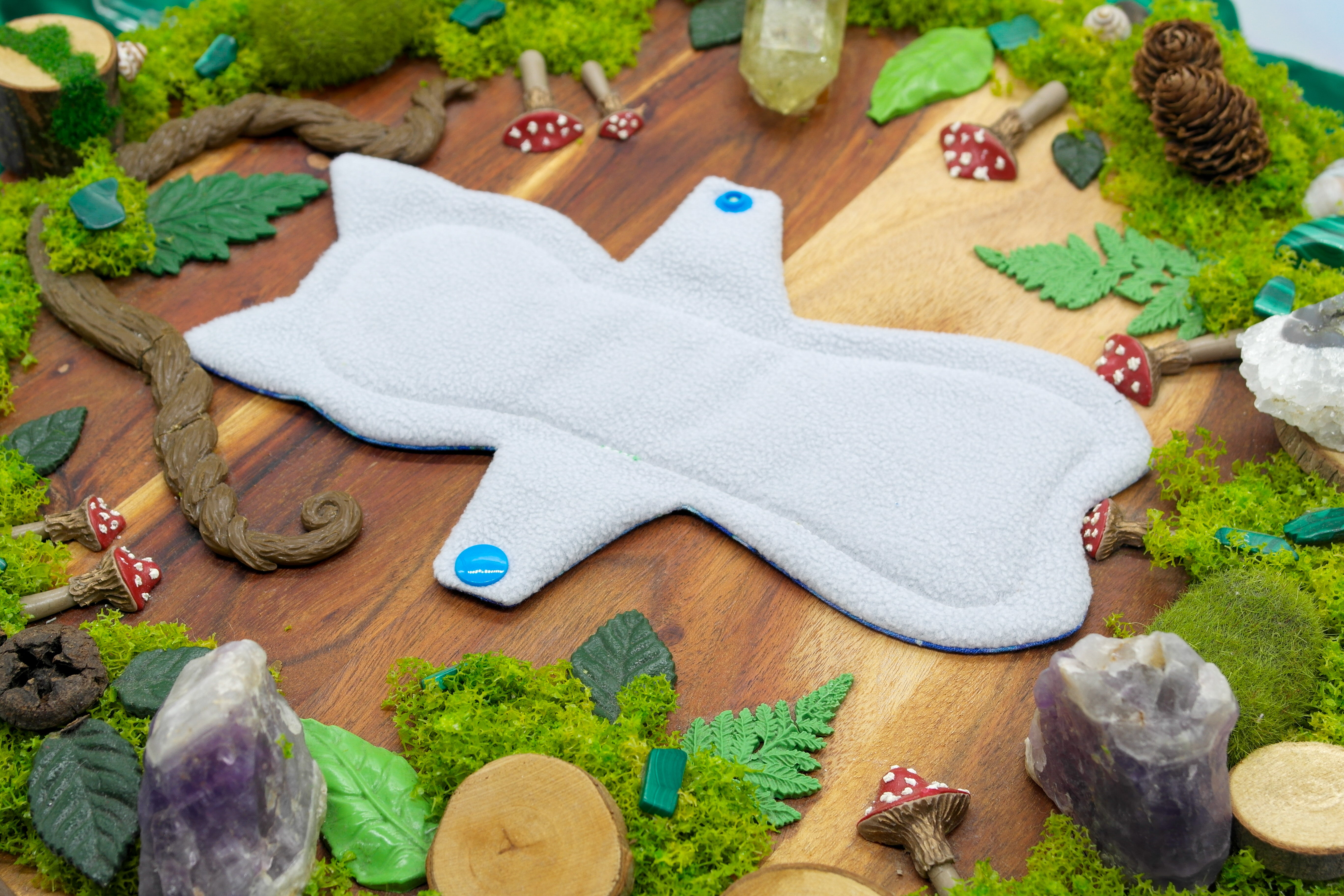 Eco-friendly menstrual reusable cloth pad 8" moderate - Blue