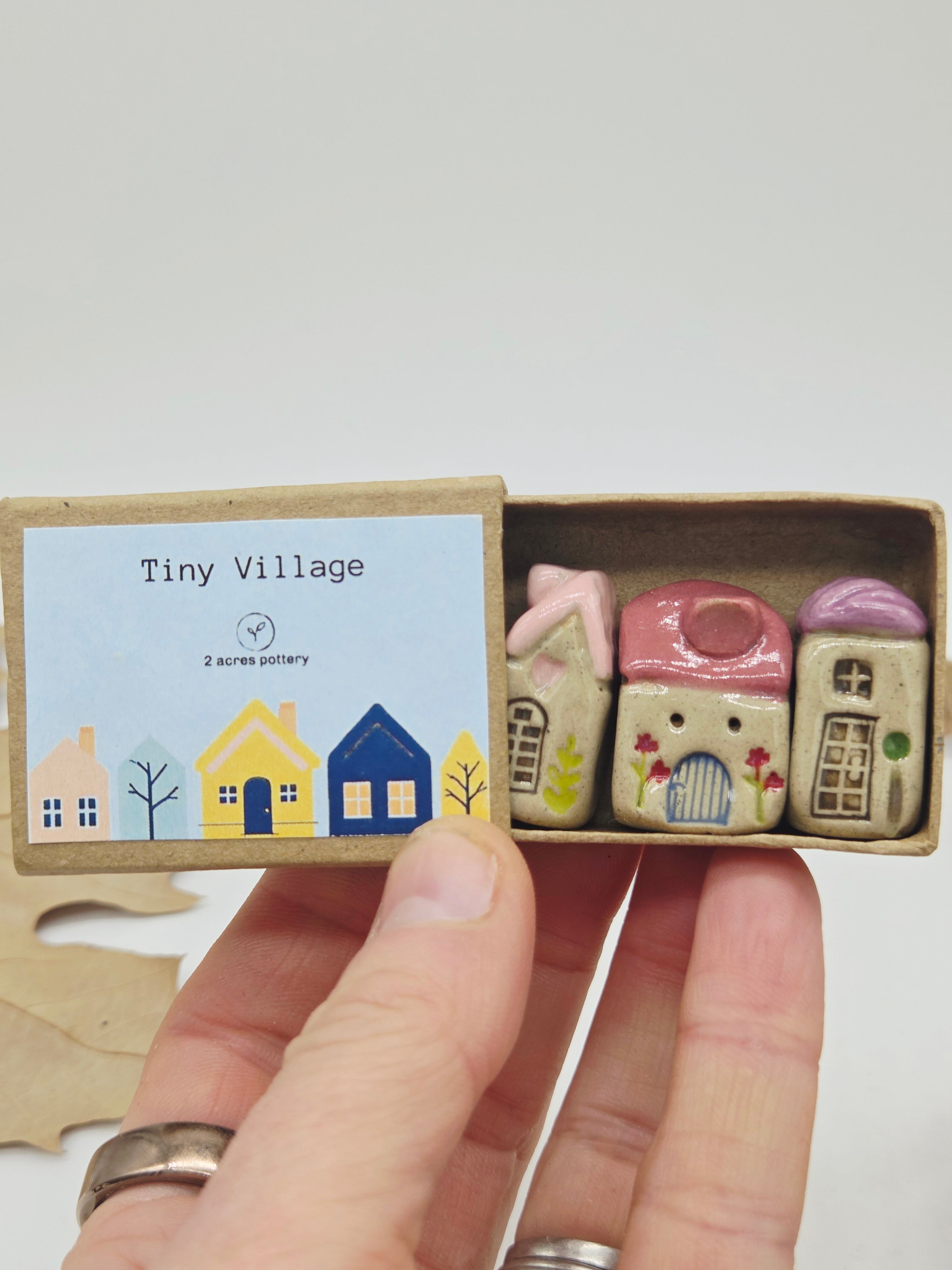 Tiny Ceramic Village - Apple Blossom Court