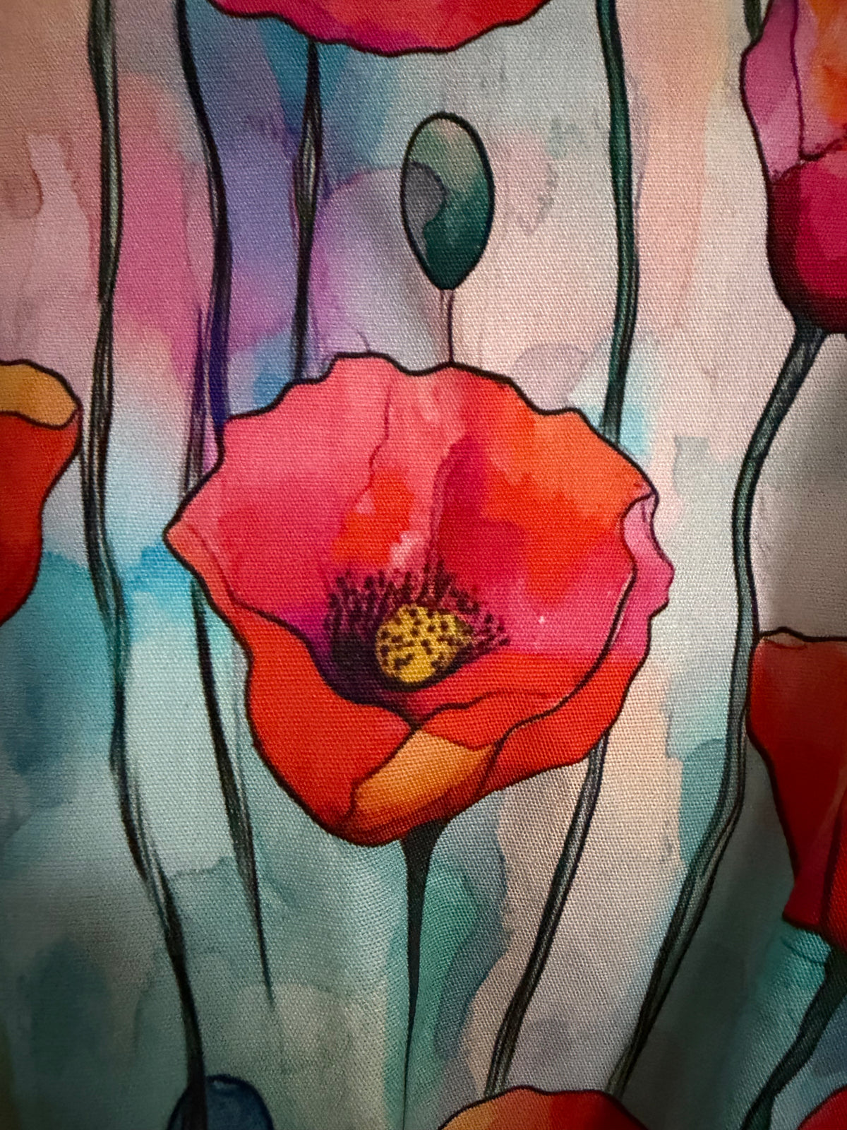 Baby Romper with Watercolor Poppies