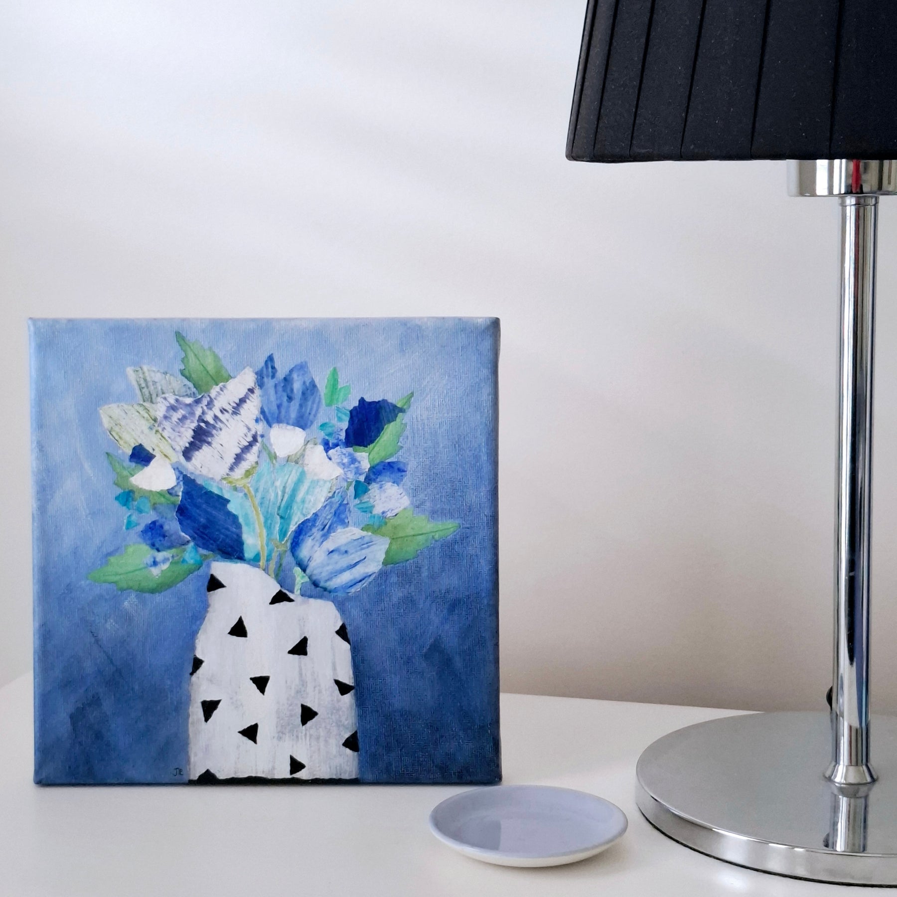 ORIGINAL ARTWORK - Splash of Blue - 20cm x 20cm