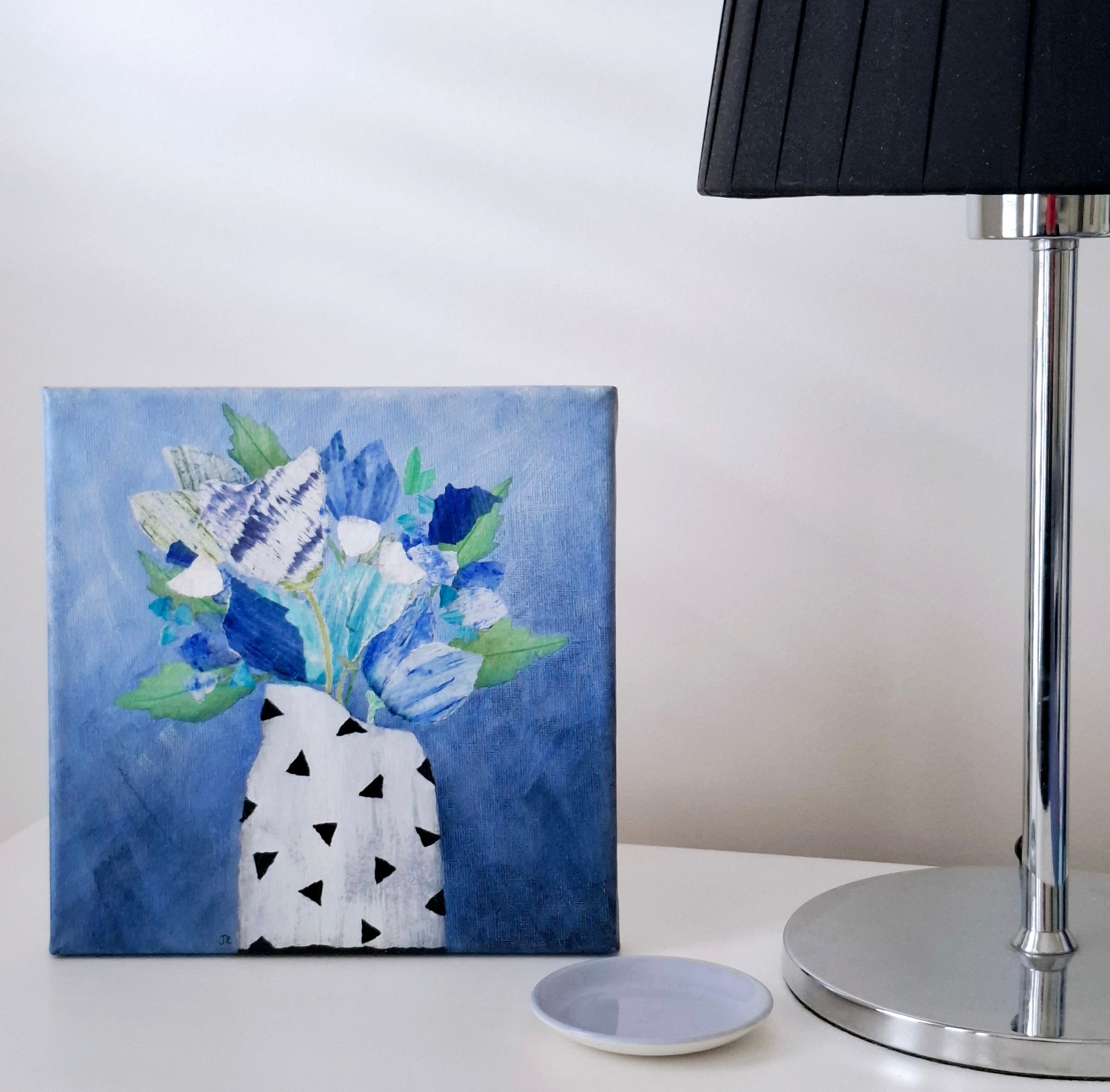 ORIGINAL ARTWORK - Splash of Blue - 20cm x 20cm
