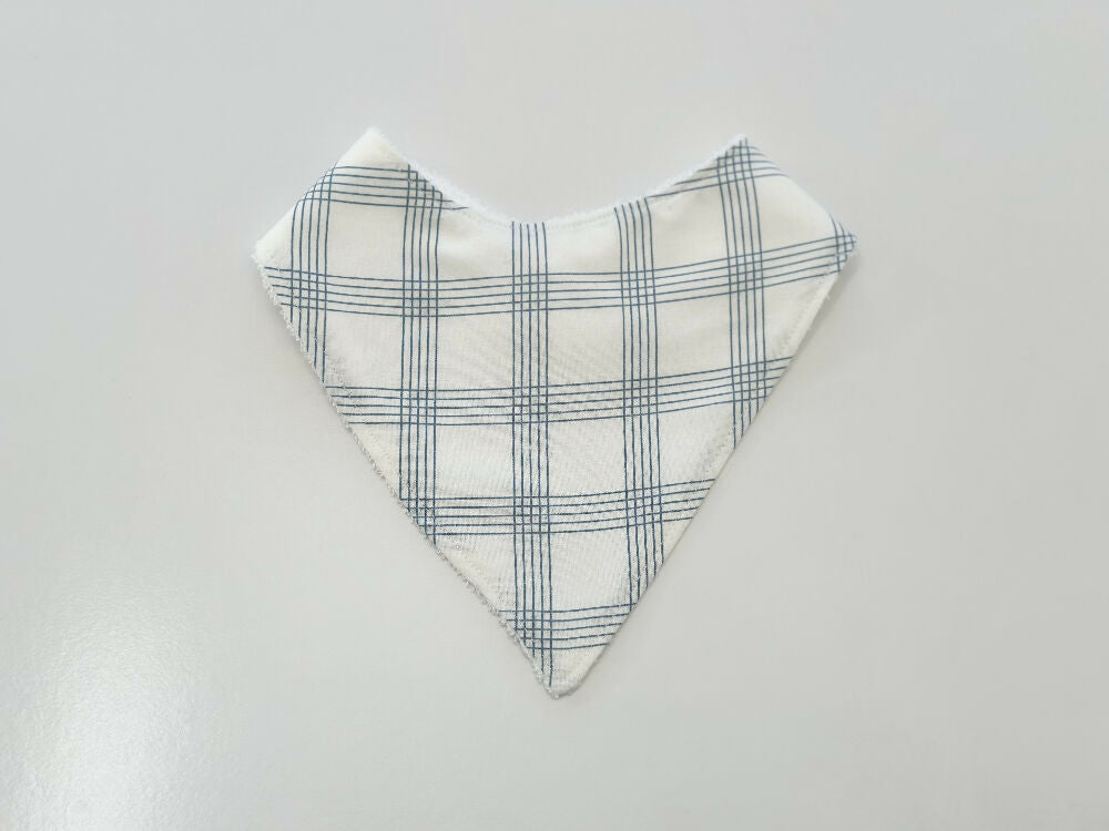 Blue tartan bandana bib