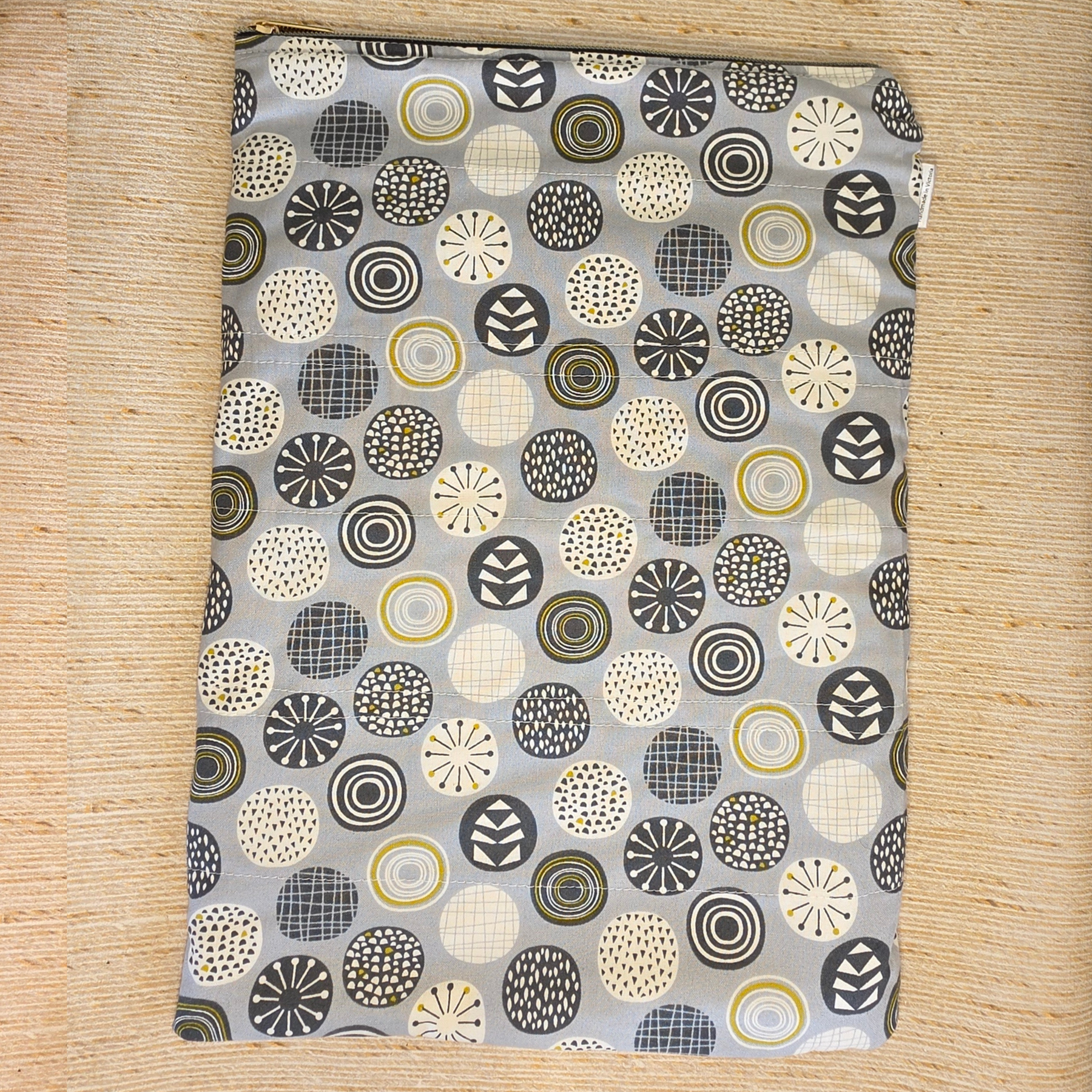 Geometric designs - Large book, 14" tablet or laptop sleeve, handmade