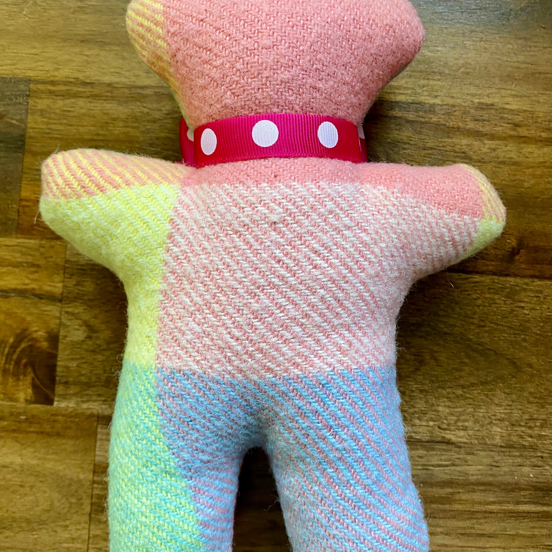 Upcycled Woollen Blanket Teddy Softie - Pinks