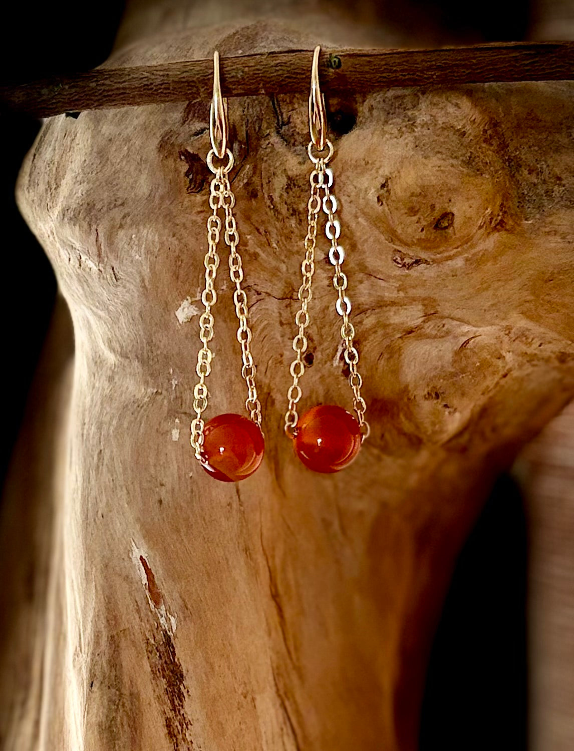 Gold Carnelian Earrings