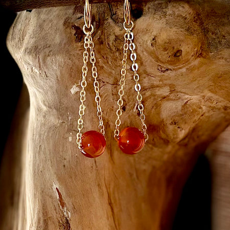 Gold Carnelian Earrings