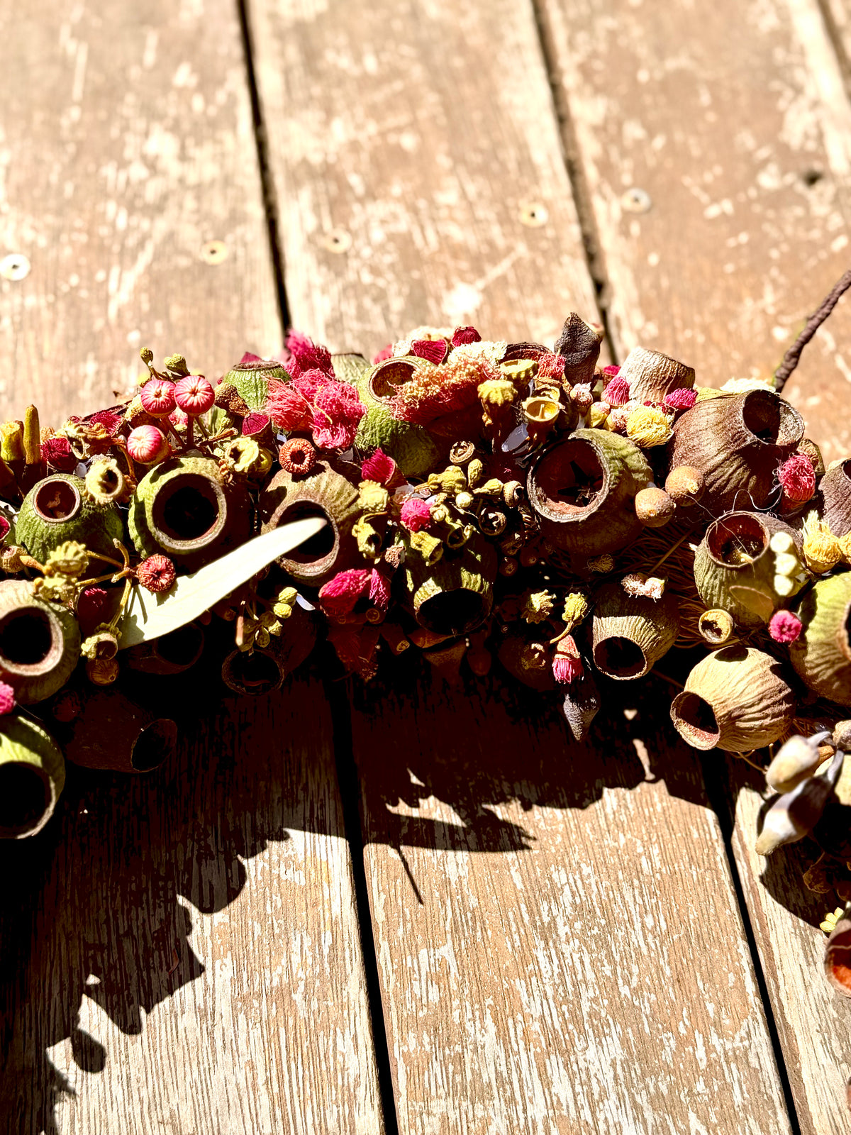 Australian Gumnut Wreath | Handmade Native Floral Wreath | Dried Eucalyptus & Gumnut Decor | Rustic Botanical Door Wreath | bushland Jewels