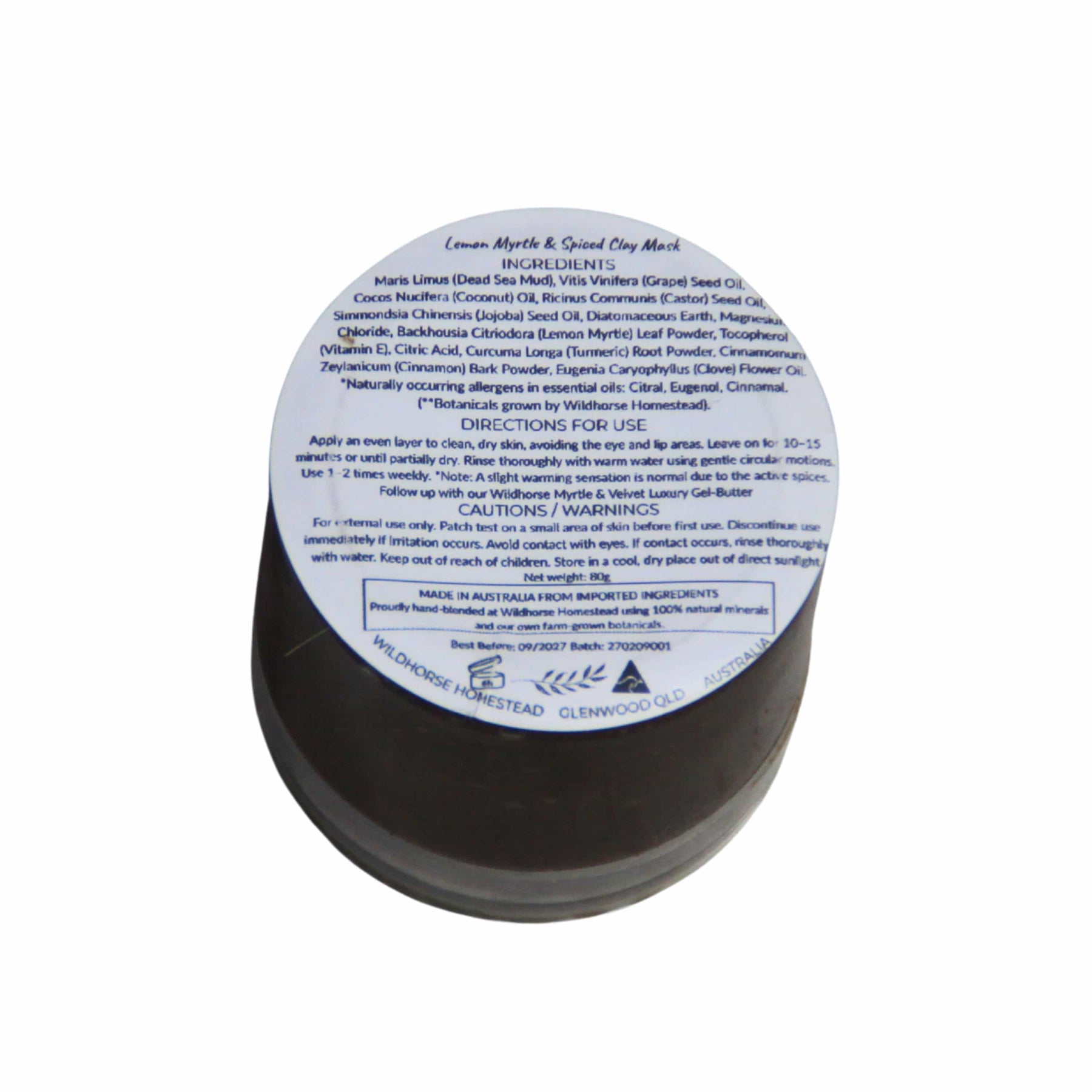 Wildhorse Lemon Myrtle & Spiced Clay Homestead Mask