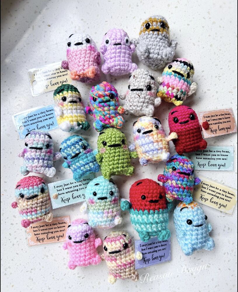 BEANS : Crochet Worry Anxiety pocket plushie