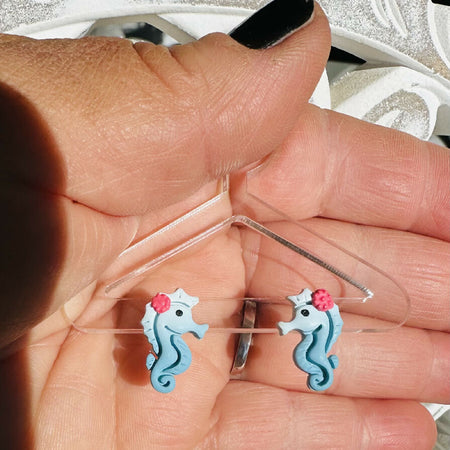 Sea horse stud earrings