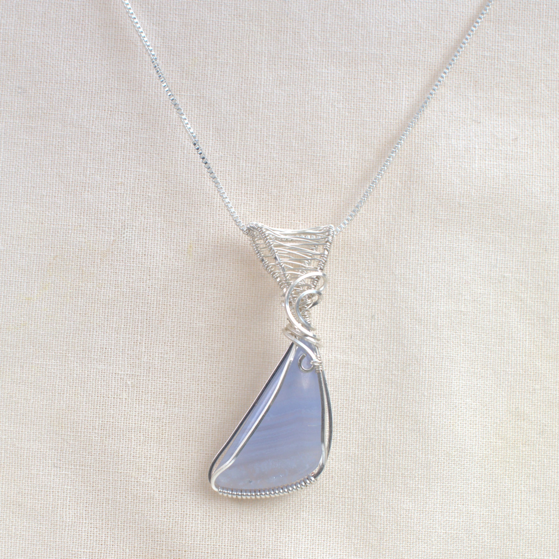 Whispering Sky - Blue Lace Agate Pendant