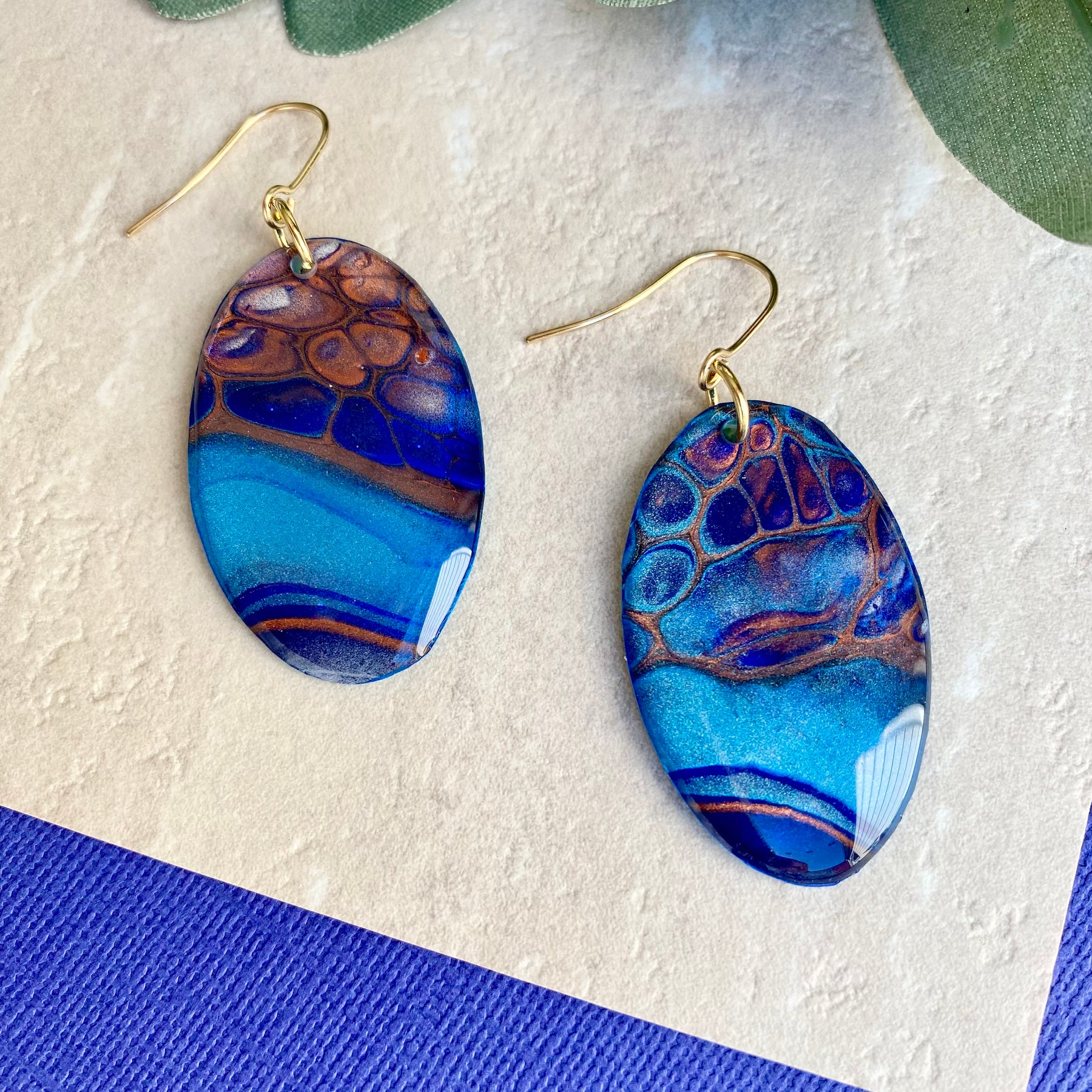 Oval Artisan Lightweight Dangle Earrings