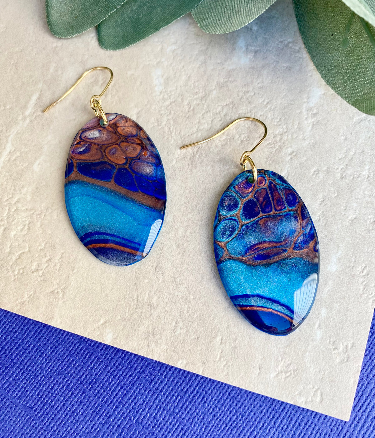 Oval Artisan Lightweight Dangle Earrings