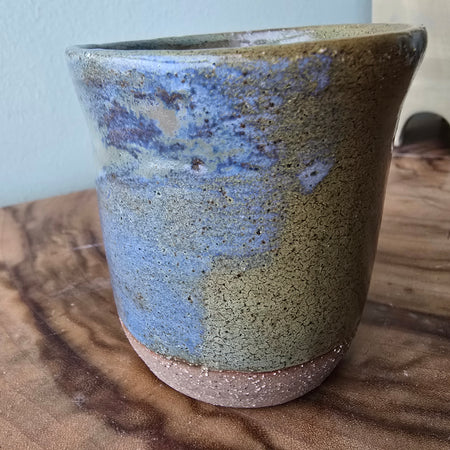 Blue and green espresso cup
